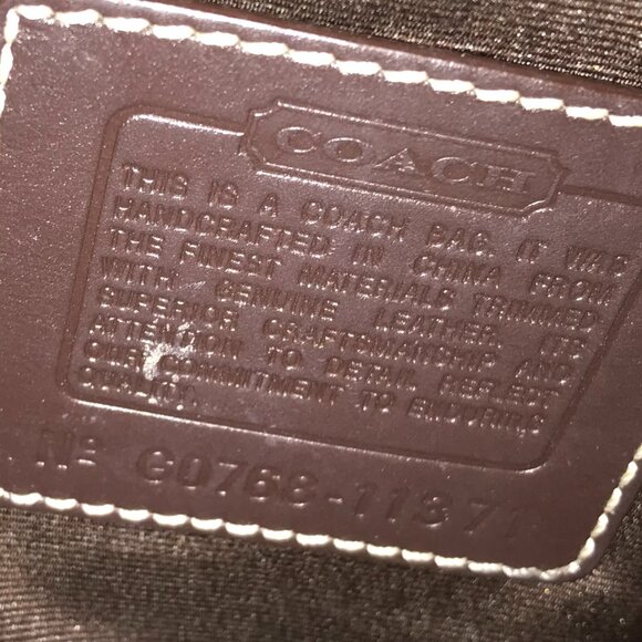 Coach Signature Small Hobo Shoulder Bag / Demi Bag - Brown Jacquard & Leather - Picture 3 of 5